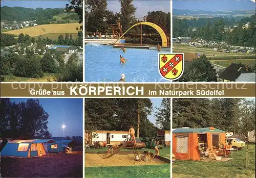 Koerperich Eifel Deutsch Luxemburgischer Naturpark Campingplatz Schwimmbad  Kat. Koerperich