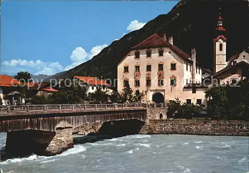 Pfunds Innbruecke Gasthof zum Turm Tirol Kat. Pfunds