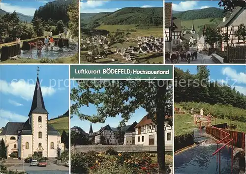 Boedefeld Luftkurort Hochsauerland Kirche Ortsansichten Kurpark Kat. Schmallenberg
