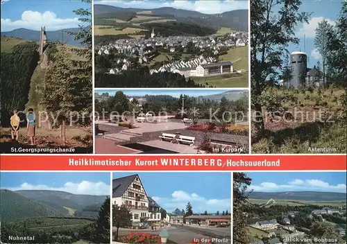 Winterberg Hochsauerland Kurort Georgsprungschanze Kurpark Astenturm Nuhnetal  Kat. Winterberg