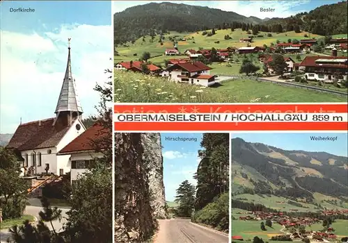 Obermaiselstein Dorfkirche Besler Hirschsprung Weiherkopf Kat. Obermaiselstein