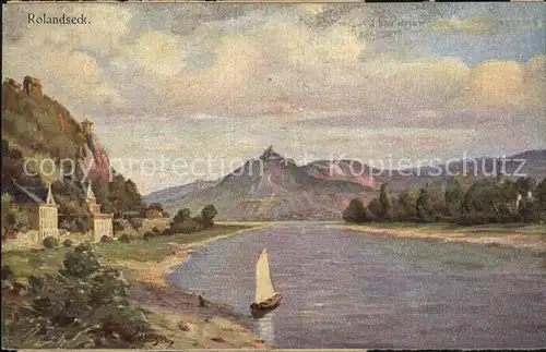 Rolandseck mit Nonnenwerth und Drachenfels Kat. Remagen