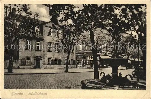 Weimar Thueringen Schillerhaus mit Brunnen Kat. Weimar