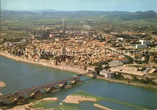 Pont Saint Esprit Fliegeraufnahme mit Bruecke  Kat. Pont Saint Esprit