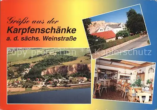 Meissen Elbe Sachsen Karpfenschaenke Gartenrestaurant Elbpartie Kat. Meissen