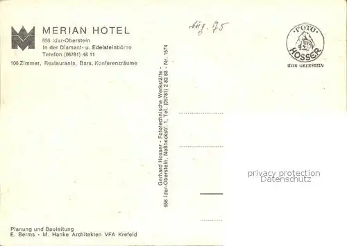Idar Oberstein Merian Hotel Kat. Idar Oberstein