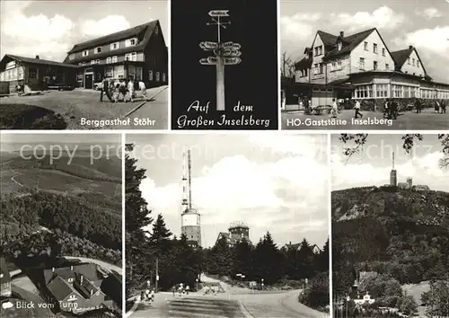 Inselsberg Schmalkalden Restaurant Stoehr Inselsberg Blick vom Turm Kat. Schmalkalden