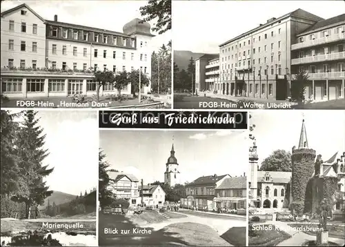 Friedrichsroda Ferienheime Hermann Danz Walter Ulbricht Marienquellw Schloss Reinhardsbrunn Kat. Friedrichsroda