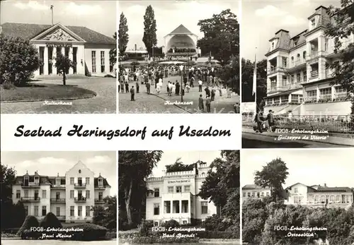 Heringsdorf Ostseebad Usedom Erholungsheime Kulturhaus Konzertplatz Kat. Heringsdorf