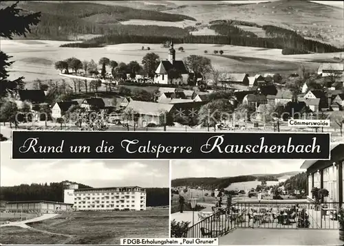 Rauschenbach Neuhausen Rund um die Talsperre Caemmerswalde Erholungsheim Paul Gruner