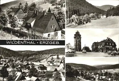 Wildenthal Eibenstock Berghotel mit Aussichtsturm Auersberg