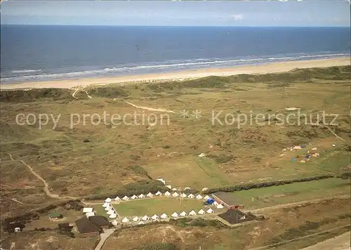 Langeoog Nordseebad Fliegeraufnahme Zeltlager der SJN Melkhoernduene Kat. Langeoog