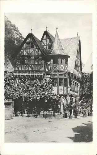 Bacharach Rhein Altes Fachwerkhaus Erker Gasthaus Kat. Bacharach