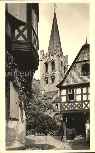 Bacharach Rhein Partie an der Kirche Fachwerkhaus Kat. Bacharach