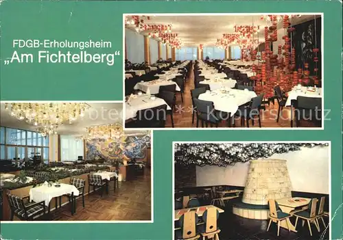 Oberwiesenthal Erzgebirge FDGB Erholungsheim Am Fichtelberg Speisesaal Urlaubercafe Steigerzimmer Kat. Oberwiesenthal