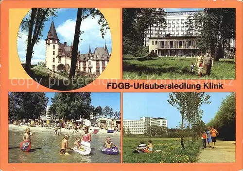 Klink Waren FDGB Urlaubersiedlung Erholungsheim Herbert Warnke Schloss Strand Mueritz Kat. Klink Waren
