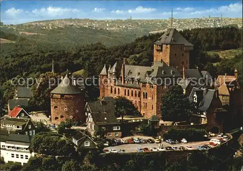 Burg Wupper Schloss Wahrzeichen des Bergischen Landes Silhouette Stadt Remscheid Fliegeraufnahme Kat. Solingen