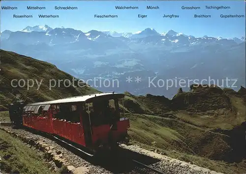 Brienz Rothornbahn Fiescherhorn Wetterhorn Eiger Moench Jungfrau Kat. Eisenbahn