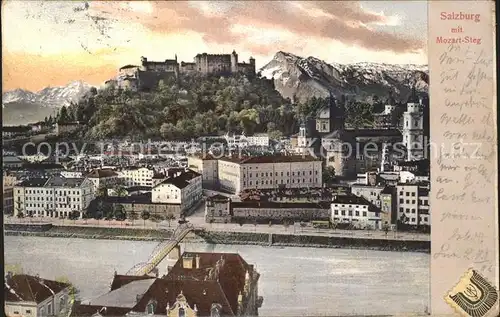 Salzburg Oesterreich mit Mozart Steg Kat. Salzburg