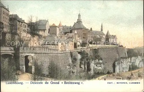 Luxemburg Luxembourg Descente du Grund Breitenweg Kat. Luxemburg