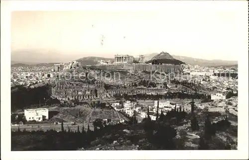 Athenes Athen Panorama Akropolis Kat. Griechenland