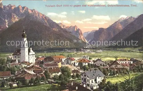 Toblach Suedtirol mit Hoellensteintal und Dolomitenstrasse Kat. Dobbiaco