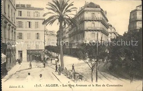 Alger Algerien Les cinq Avenues et la Rue Constantine / Algier Algerien /