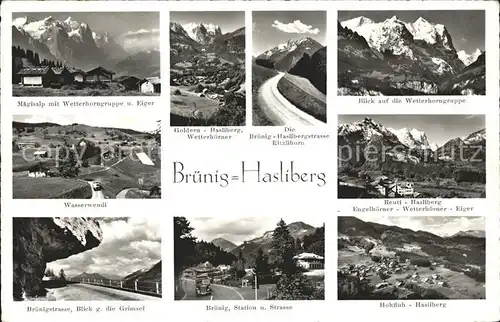 Hasliberg Bruenig BE Maegisalp Wetterhorngruppe Goldern Bergstrasse Hohfluh Wasserwendi Alpenpanorama / Bruenig /Bz. Oberhasli