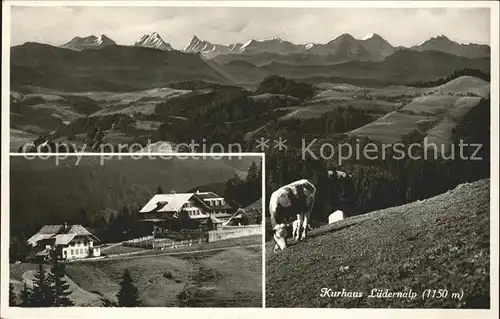 Luedernalp Kurhaus Kuh Alpenpanorama Kat. Napf