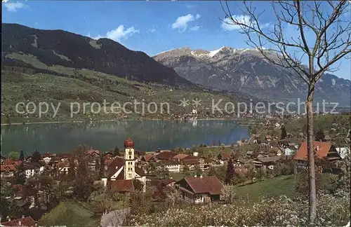 Sachseln OW Gesamtansicht Kurort Sarnersee mit Pilatus Kat. Sachseln