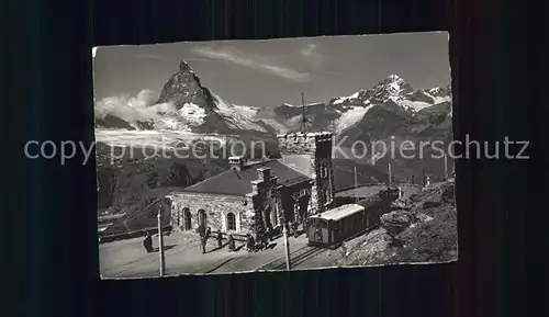 Zermatt VS Station Gornergrat Zahnradbahn Matterhorn Dent Blanche Walliser Alpen Kat. Zermatt