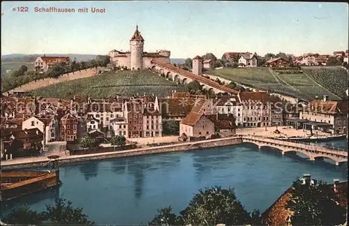 Schaffhausen SH mit Festung Munot Wahrzeichen Rhein Bruecke Kat. Schaffhausen