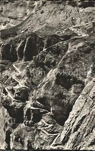 Leukerbad Gemmipass Gemmistraesschen in der Gemmiwand Alpenpass Kat. Loeche les Bains