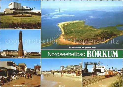 Borkum Nordseebad Kurhaus Leuchtturm Bismarckstrasse Strand Hafen Nordseebad Fliegeraufnahme / Borkum /Leer LKR