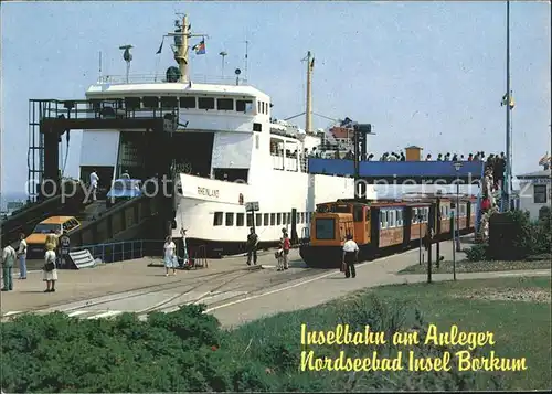Borkum Nordseebad Inselbahn am Anleger Faehre Nordseebad Insel / Borkum /Leer LKR