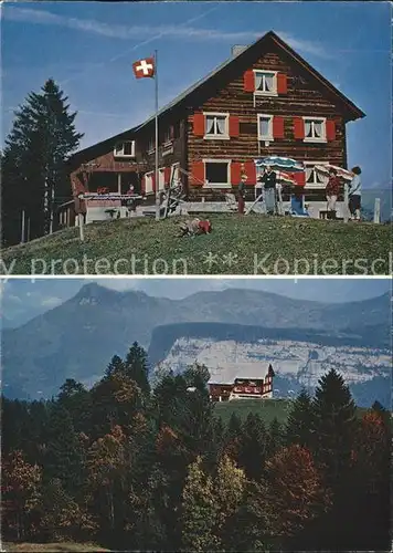 Stoos SZ Skihaus Turnverein Unterstrass Bluemlisegg Schweizer Flagge Kat. Stoos