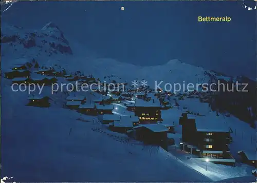Bettmeralp VS bei Nacht Bettmerhorn und Wurzenbord Wintersportplatz Kat. Bettmeralp