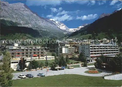 Leukerbad Teilansicht mit Gitzifurgge Kat. Loeche les Bains