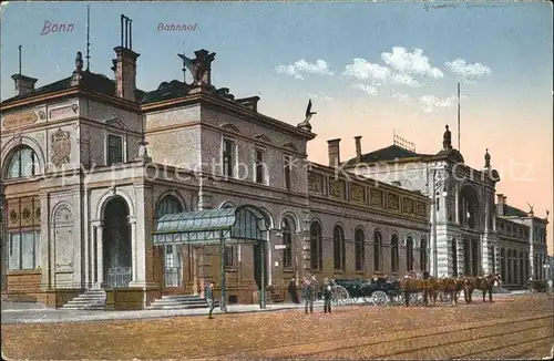 Bonn Rhein Bahnhof Pferdekutschen Kat. Bonn