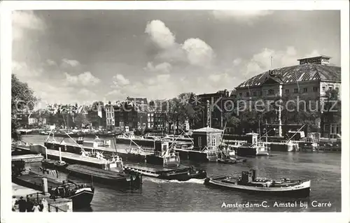 Amsterdam Niederlande Amstel bij Carre Schlepper Kahn Kat. Amsterdam
