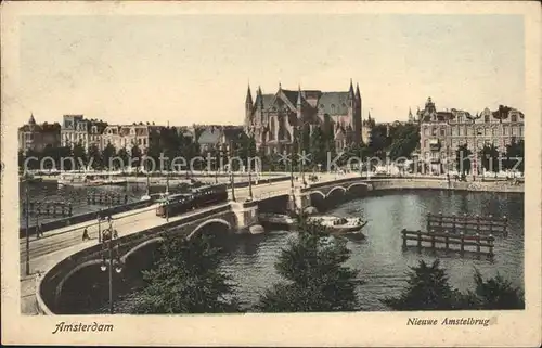 Amsterdam Niederlande Nieuwe Amstelbrug Bruecke Kat. Amsterdam