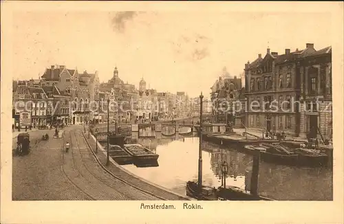 Amsterdam Niederlande Rokin Kanal Kahn Kat. Amsterdam