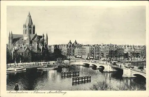 Amsterdam Niederlande Nieuwe Amstelbrug Kerk Bruecke Kirche Kat. Amsterdam