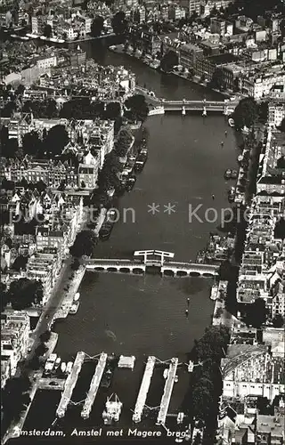 Amsterdam Niederlande Amstel met Magere brug Luchtopname Kat. Amsterdam