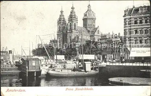 Amsterdam Niederlande Prins Hendrikkade Kerk Schiff Kirche Kat. Amsterdam