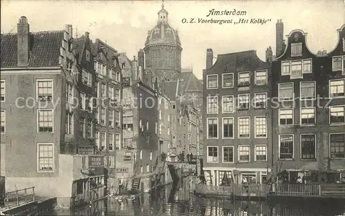 Amsterdam Niederlande OZ Voorburgwal Het Kolkje Kanal Kat. Amsterdam