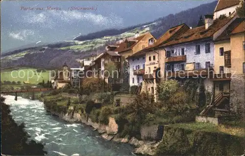 Murau Steiermark Partie am Fluss Photochromiekarte Nr. 9745 Kat. Murau