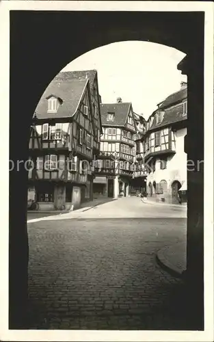 Vieux Colmar Rue des Marchants Torbogen Fachwerkhaus Kat. Colmar Haut Rhin