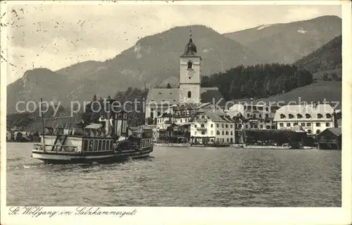 St Wolfgang Wolfgangsee Ausflugsdampfer Hotel Kirche Kat. St. Wolfgang im Salzkammergut