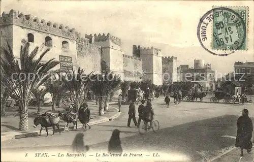 Sfax Les Remparts Boulevard de France Stempel auf AK Kat. Tunesien